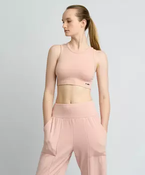 Топ в рубчик на широких лямках для женщины розовый Jumkey