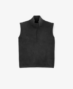 Топ вязаный полуприлегающего силуэта из пряжи с неравномерным крашением черный GLVR