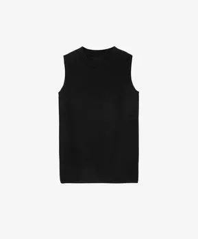 Топ вязаный полуприлегающего силуэта из пряжи с шелком черный GLVR