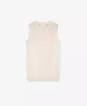 Топ вязаный полуприлегающего силуэта из пряжи с содержанием шелка молочный GLVR