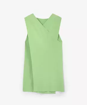 Топ вязаный трапециевидного силуэта с отлетными перекрещивающимися деталями салатовый GLVR (XL)