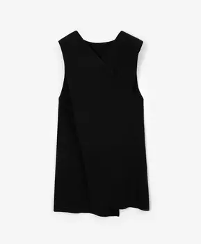 Топ вязаный трапециевидного силуэта с отлетными перекрещивающимися деталями черный GLVR (XL)