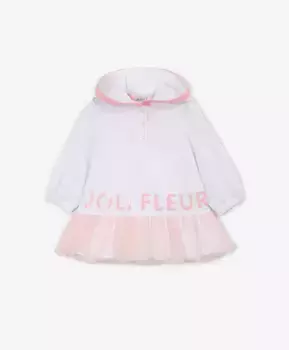 Платье трикотажное в спортивном стиле белое для девочек Gulliver (80-48)