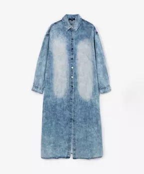 Туника оверсайз из тонкого денима голубая GLVR