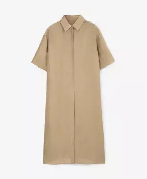 Туника прямой свободной формы из льна бежевая GLVR