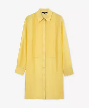 Туника прямой свободной формы из полупрозрачного текстиля желтая GLVR (L)