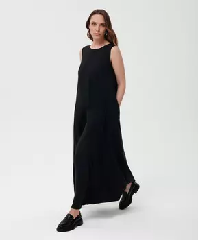 Туника трапециевидной формы с высокими разрезами спереди и сзади черная GLVR (XL)