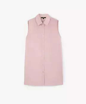 Удлиненная блузка прямой свободной формы из поплина розовая GLVR