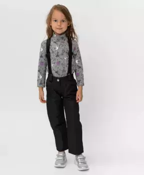 Утепленные черные брюки Button Blue (122)