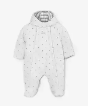 Комбинезон утепленный с мелким рисунком белый Gulliver (68-46)