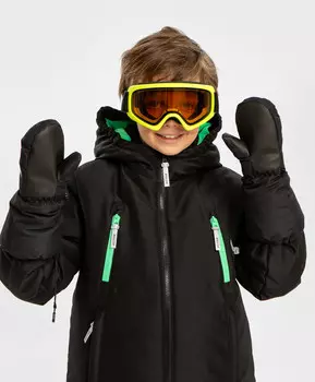 Варежки непромокаемые высокие черные для мальчика Button Blue (12)