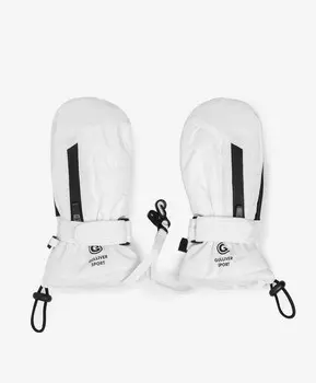 Варежки утеплённые плащевые белые для девочки Gulliver