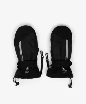 Варежки утеплённые плащевые чёрные для мальчика Gulliver