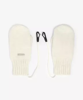 Варежки вязаные белые для девочки Gulliver (14)