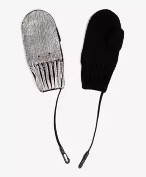 Варежки вязаные с серебристым принтом Gulliver (12)