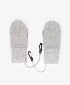 Варежки вязаные серые для девочки Gulliver