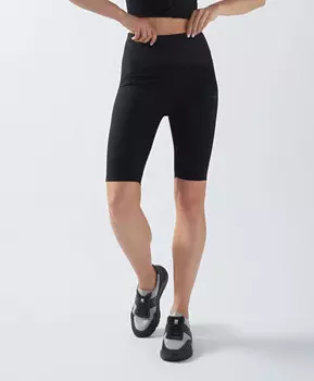 Велосипедки с поясом на резинке для женщины черные Jumkey (48 (L))