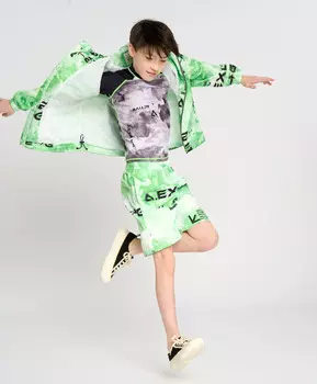 Ветровка детская непромокаемая с капюшоном салатовая Button Blue