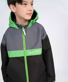 Ветровка для мальчика непромокаемая с капюшоном мультицвет Button Blue