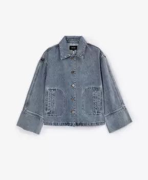 Ветровка из денима силуэта оверсайз голубая GLVR