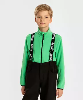 Ветровка мягкая флисовая на молнии зеленая детская Button Blue (158)