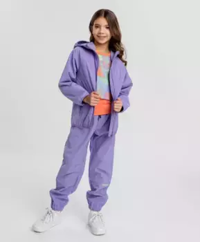 Ветровка с капюшоном фиолетовая для девочки Button Blue (134)