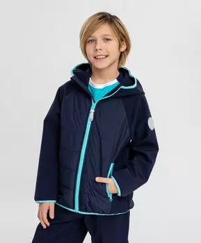 Ветровка с капюшоном стёганная синяя для мальчика Button Blue (122)