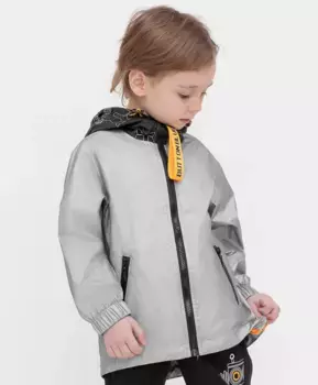 Ветровка с металлизированным эффектом серебристая Button Blue (104)