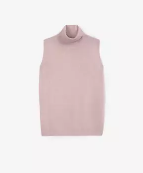 Водолазка без рукавов из тонкой пряжи с добавлением люрекса розовая GLVR