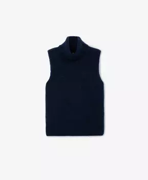 Водолазка полуприлегающего силуэта без рукавов синяя GLVR (XL)