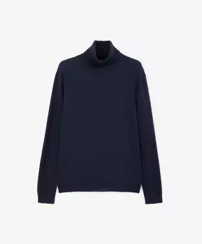 Водолазка полуприлегающего силуэта синяя GLVR (S)