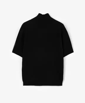 Водолазка с коротким рукавом полуприлегающего силуэта черная GLVR (XL)