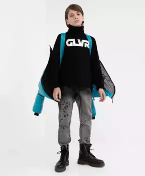Водолазка свободного силуэта с фольгированным принтом Gulliver (146)