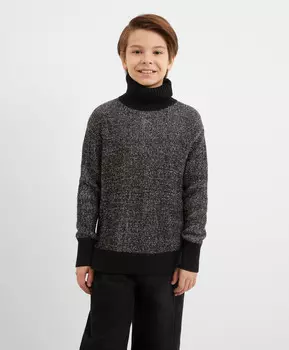 Водолазка вязаная чёрная для мальчика Gulliver (146)