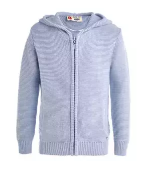 Вязаный голубой кардиган с капюшоном Button Blue (134)