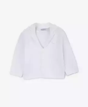 Пиджак вязаный белый для мальчика Gulliver (68-46)