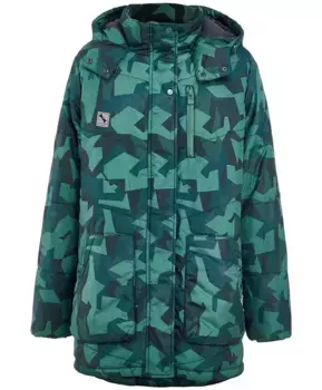 Зеленое демисезонное пальто Button Blue (122)