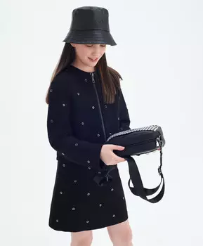 Жакет с люверсами чёрный для девочки Gulliver