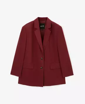 Жакет силуэта умеренный оверсайз из костюмной ткани бордовый GLVR (L)