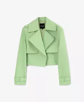 Жакет укороченный из хлопкового габардина салатовый GLVR (XL)
