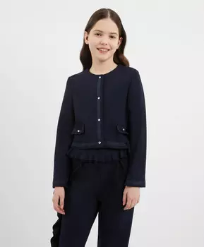Жакет укороченный синий для девочки Gulliver