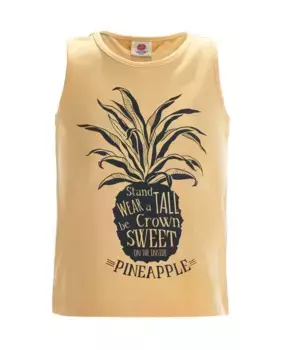 Желтая майка с принтом Button Blue (134)