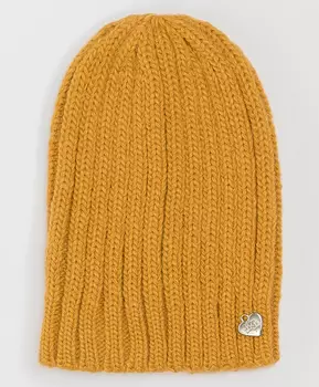 Желтая вязаная шапка Button Blue