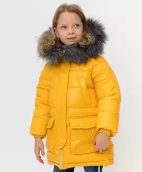 Желтое зимнее пальто Button Blue (110)