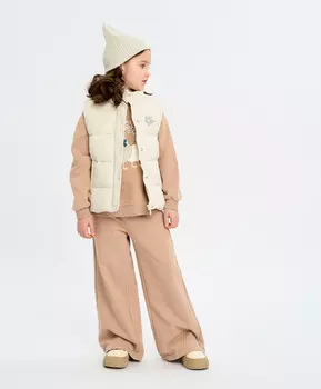 Жилет для девочки утепленный серый стеганый Button Blue