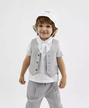 Жилет для мальчика текстильный серый Gulliver