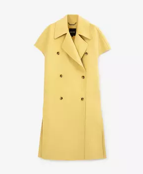 Жилет двубортный из пальтовой ткани без подкладки желтый GLVR (S)