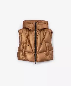 Жилет из экокожи золотистого цвета GLVR (S)