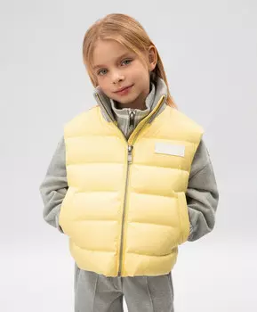 Жилет на натуральном пуху для девочки желтый Roberto Moretti