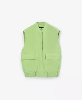 Жилет объемный из фактурного твида салатовый GLVR (XL)